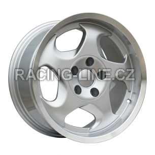 Alu kola Racing Line B2418, 17x8 5x120 ET15, stříbrná + leštěný límec