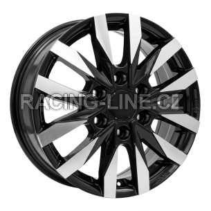 Alu kola Racing Line B3023, 16x6.5 6x120 ET50, černá + leštění (zátěžová)