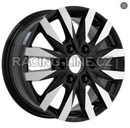 Alu kola Racing Line B3023, 16x6.5 6x130 ET54, černá + leštění (zátěžová)