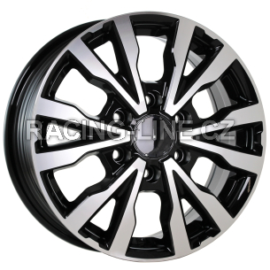 Alu kola Racing Line B3025, 16x6.5 6x120 ET50, černá + leštění (zátěžová)
