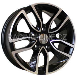 Alu kola Racing Line B5087, 15x6.5 5x100 ET40, Černá matná + leštění