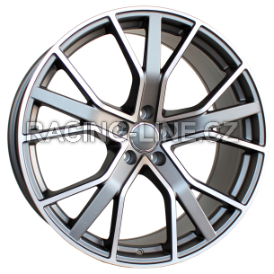 Alu kola Racing Line B5131, 21x9 5x112 ET30, šedivá matná + leštění