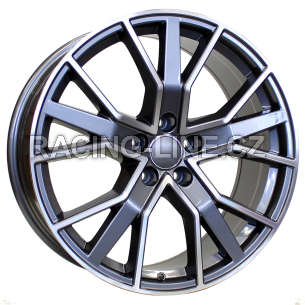 Alu kola Racing Line B5131, 22x10 5x112 ET26, šedivá + leštění