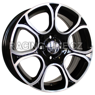 Alu kola Racing Line B5164, 15x6 4x98 ET35, černá + leštění