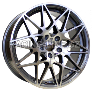 Alu kola Racing Line B5167, 18x8.5 5x120 ET35, šedivá + leštění (zátěžová)