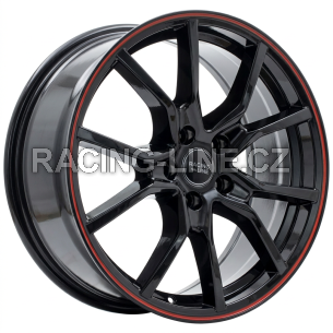 Alu kola Racing Line B5253, 17x7 5x105 ET40, černá s červenou linkou
