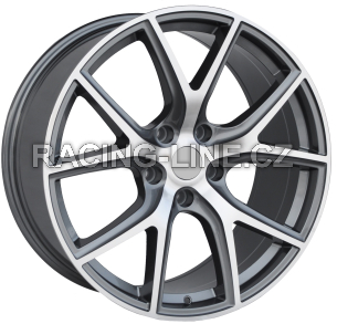 Alu kola Racing Line B5315, 20x9 5x127 ET38, šedivá + leštění (zátěžová)