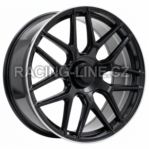 Alu kola Racing Line B5318, 23x10 5x130 ET33, černá + leštěný límec