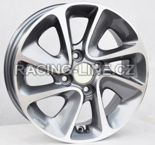 Alu kola Racing Line B5387, 14x5 4x100 ET41, šedivá + leštění