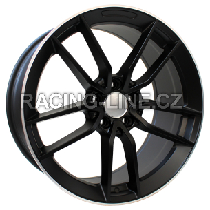 Alu kola Racing Line B5461, 19x8 5x112 ET43, Černá matná + leštěný límec