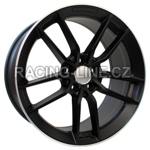Alu kola Racing Line B5461, 19x9 5x112 ET49, černá matná + leštěný límec