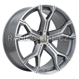 Alu kola Racing Line B5498, 22x9.5 5x112 ET37, šedivá matná + leštění (zátěžová)