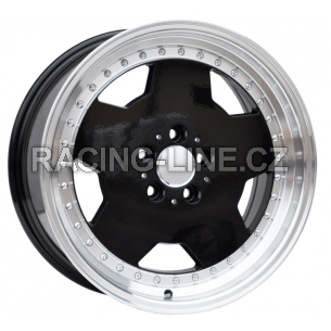 Alu kola Racing Line B5852, 18x8 5x112 ET35, Černá + leštěný límec