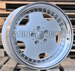 Alu kola Racing Line B5852, 18x9 5x112 ET30, stříbrná + leštěný límec