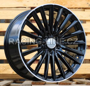 Alu kola Racing Line B5909, 19x8 5x112 ET35, černá + leštěný límec
