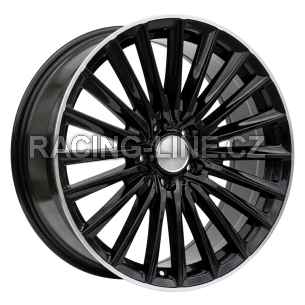 Alu kola Racing Line B5909, 21x10 5x112 ET64, černá + leštěný límec (zátěžová)