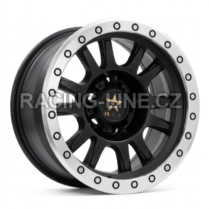 Alu kola Racing Line B5944, 16x8 5x139.7 ET-12, černá matná + leštěný límec (zátěžová)