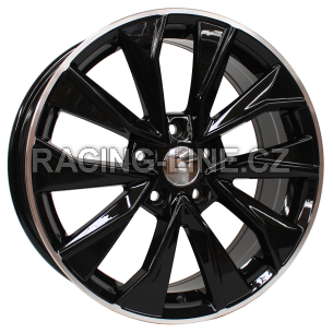 Alu kola Racing Line B5970, 17x7 5x100 ET46, Černá + leštěný límec