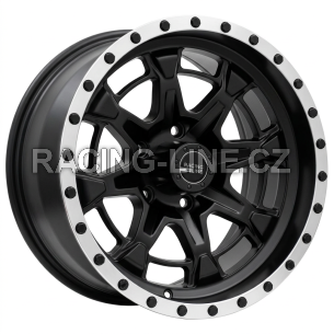 Alu kola Racing Line B5995, 17x9 5x127 ET-6, černá matná + leštěný límec