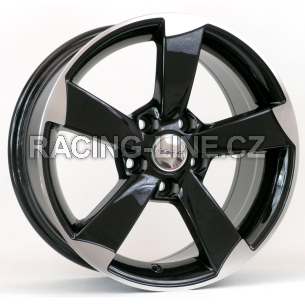 Alu kola Racing Line BK217, 16x7.5 5x112 ET45, černá + leštění