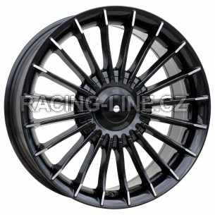 Alu kola Racing Line BK273, 17x8 5x120 ET34, černá + leštěný límec