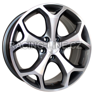 Alu kola Racing Line BK386, 15x6.5 4x108 ET47.5, šedivá + leštění