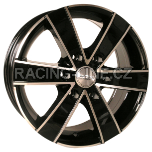 Alu kola Racing Line BK474, 17x7 6x120 ET50, černá + leštění (zátěžová)