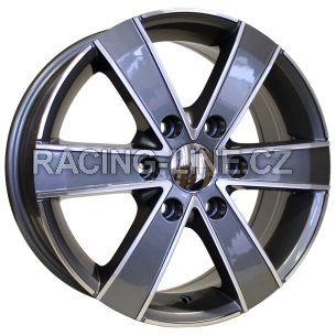 Alu kola Racing Line BK474, 18x8 6x120 ET50, šedivá + leštění (zátěžová)