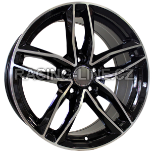 Alu kola Racing Line BK690, 19x8.5 5x130 ET45, černá + leštění