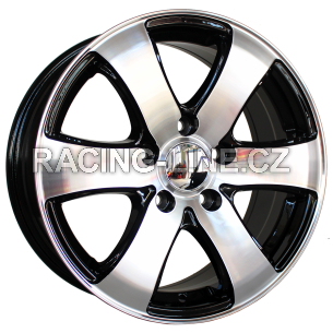 Alu kola Racing Line BK747, 16x7 5x114.3 ET45, černá + leštění (zátěžová)