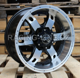 Alu kola Racing Line BK749, 16x8 6x139.7 ET-10, černá + leštění