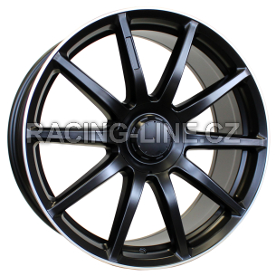 Alu kola Racing Line BK913, 20x9.5 5x112 ET38, Černá matná + leštěný límec