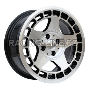 Alu kola Racing Line BK927, 15x7 4x100 ET24, černá + leštění