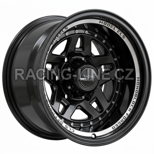 Alu kola Racing Line BK936, 15x10 5x139.7 ET-44, černá + leštění (zátěžová)