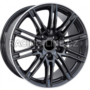 Alu kola Racing Line BY476, 18x8 5x130 ET50, Černá + leštěný límec