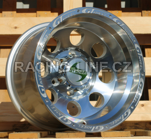 Alu kola Racing Line BY531, 15x10 6x139.7 ET-44, stříbrná + leštění