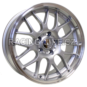 Alu kola Racing Line BY773, 18x9 5x120 ET20, stříbrná + leštěný límec