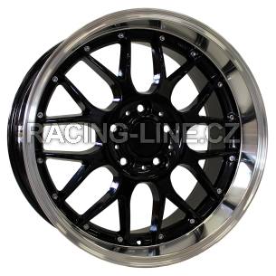 Alu kola Racing Line BY773, 18x8 5x120 ET20, černá + leštěný límec