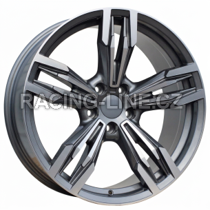 Alu kola Racing Line BY983, 17x8 5x120 ET34, šedivá + leštění