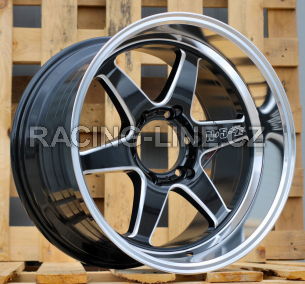 Alu kola Racing Line D1668, 18x10.5 6x139.7 ET12, černá + leštěný límec