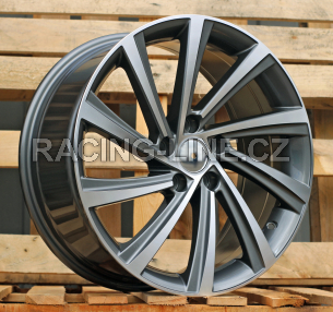Alu kola Racing Line D2403, 18x8 5x112 ET45, šedivá + leštění