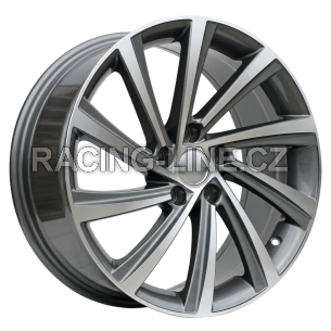 Alu kola Racing Line D2403, 18x8 5x112 ET45, šedivá + leštění