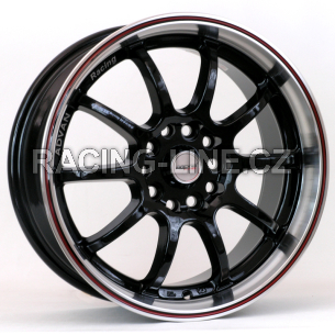 Alu kola Racing Line DW830, 17x7 10x100 ET40, černá s červenou linkou