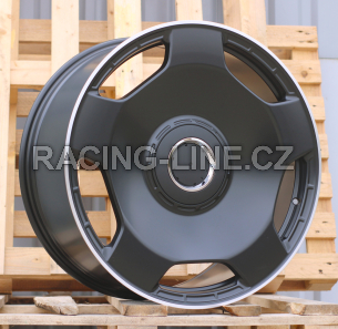 Alu kola Racing Line F5133, 20x9.5 5x112 ET35, černá matná + leštěný límec (zátěžová)