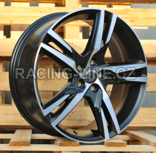 Alu kola Racing Line F5302, 19x7.5 5x108 ET50.5, černá matná + leštění
