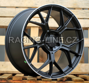 Alu kola Racing Line FBX120, 19x8.5 5x112 ET40, černá + leštěný límec (zátěžová)