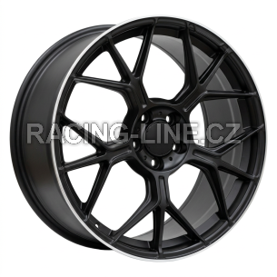 Alu kola Racing Line FBX120, 20x9.5 5x112 ET45, černá matná + leštěný límec