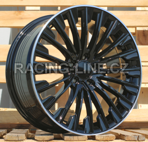 Alu kola Racing Line FBX132, 20x9.5 5x112 ET51, černá + leštěný límec