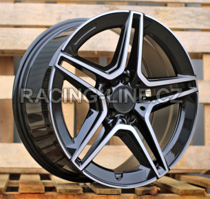 Alu kola Racing Line FBX142, 18x8 5x112 ET45, černá + leštění