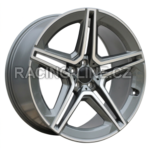 Alu kola Racing Line FBX142, 22x11.5 5x112 ET47, šedivá + leštění (zátěžová)